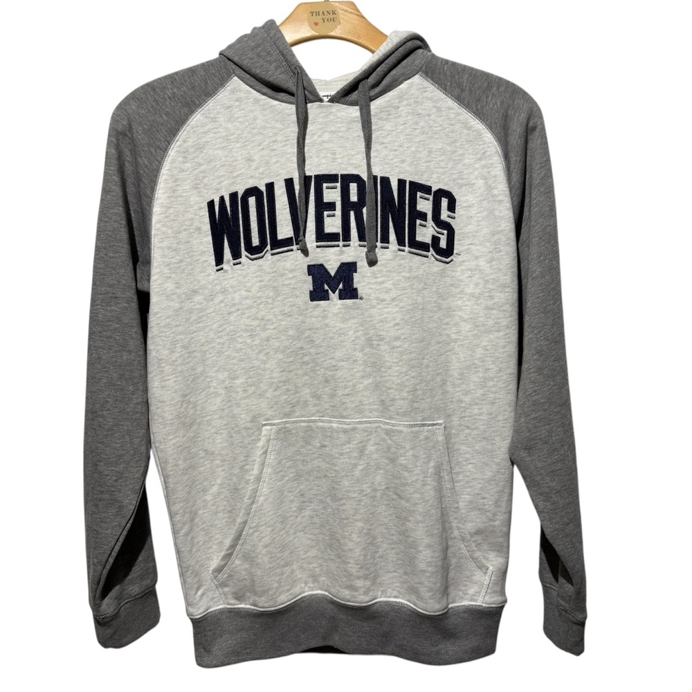 Champion Michigan Gray Wolverines  graphic logo Hoodie size medium